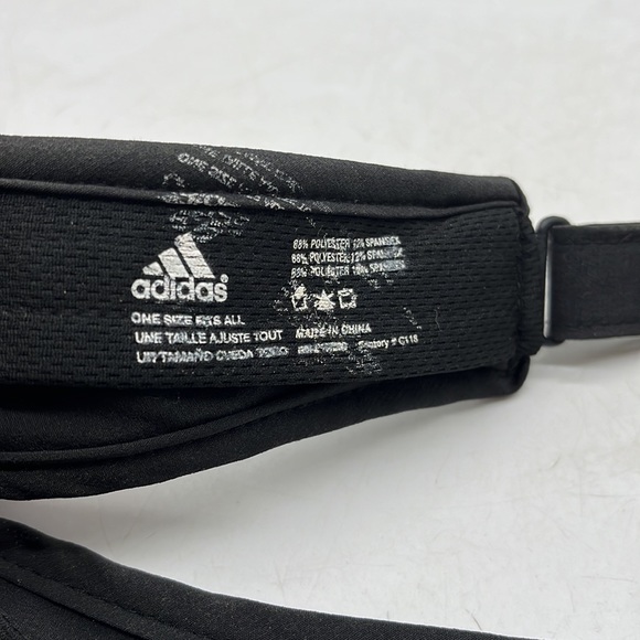 Adidas Black Visor with white logo adjustable HT3378B - Picture 6 of 6